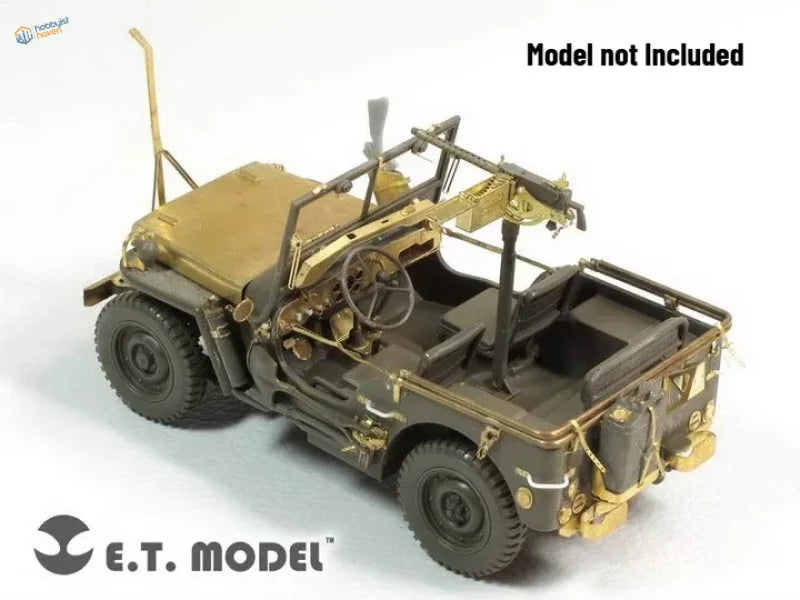 1/35 PE detail set for Tamiya Jeep Willys with olive drab gold metal parts