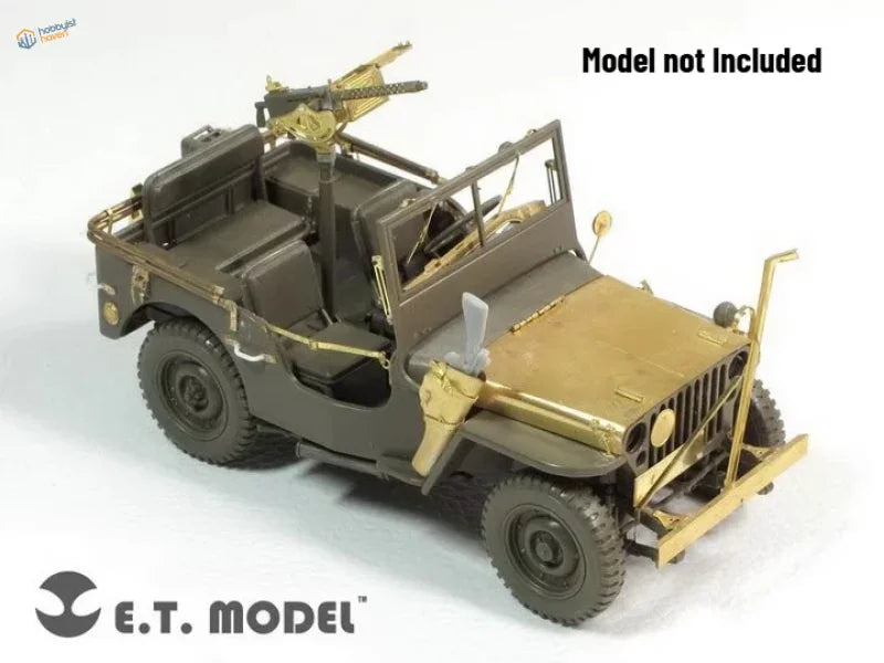 1/35 PE metal parts detail set for Tamiya Jeep Willys in olive drab gold