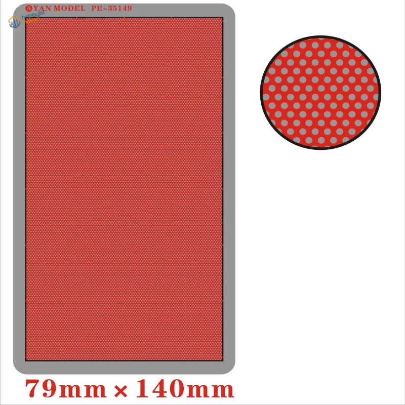 Red textured fabric panel yan model pe-35149 with gray polka dots for 1/35 photo-etch tread plates scale modeling tools