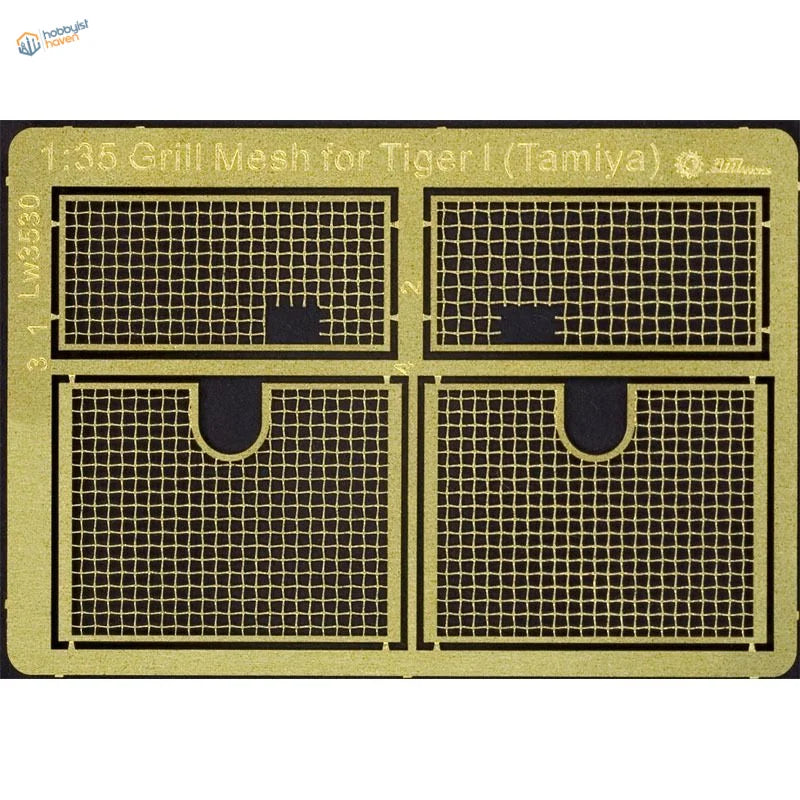 Gold 1:35 grill mesh sheet for Tamiya Tiger I scale modeling