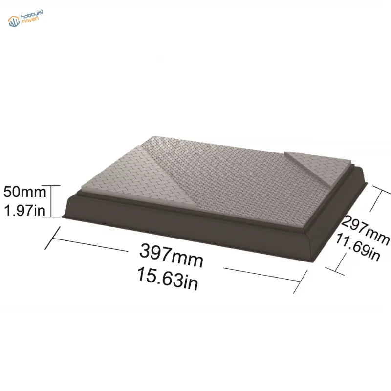 1/35 dark gray rectangular concrete curb for street diorama base