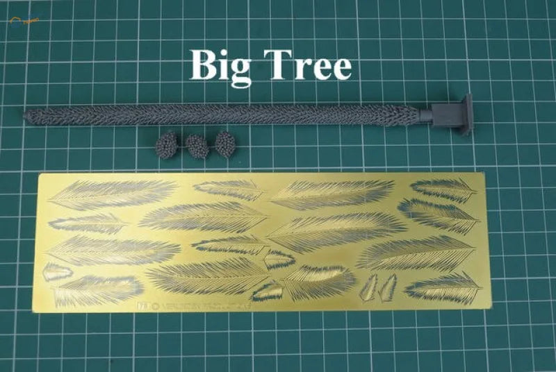 Gray textured wristband with buckle on 1/35 resin palm trees model