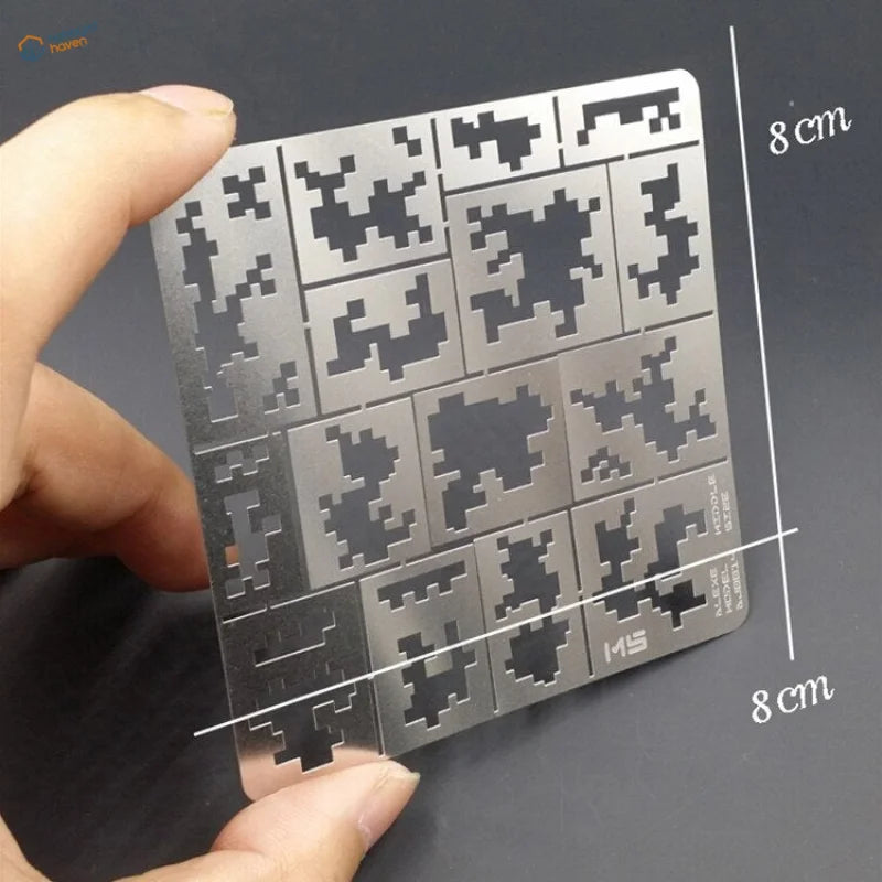1/35 silver stencil for modern AFV digital camo with pixelated lizard grid