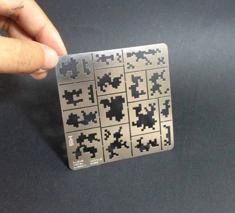 1/35 silver stencil for modern AFV digital camo with pixelated monster designs