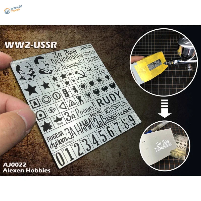 Silver WWII USSR insignia stencil for 1/35 Red Army AFVs