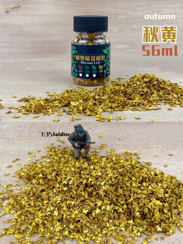56ml diorama leaf jar of autumn yellow miniature tree leaves for 1/35-1/48 scale