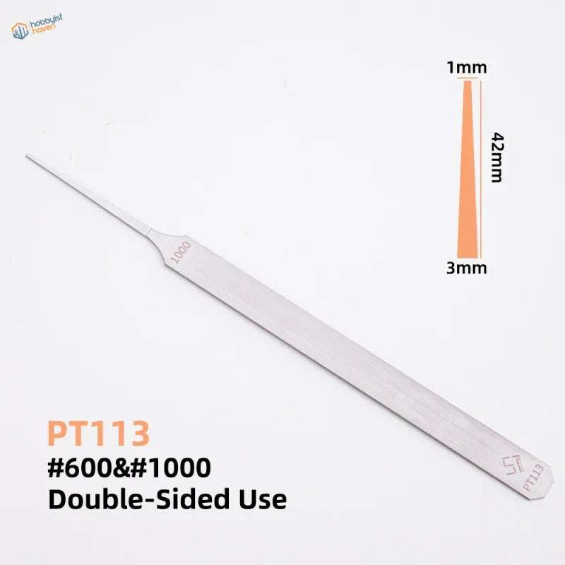 Sleek double-sided 1-3mm extra fine files with polished silver finish