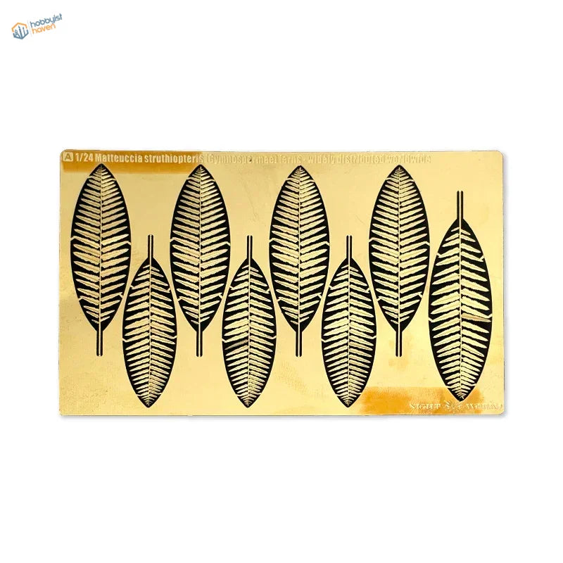 Gold 1/24 ostrich fern matteuccia struthiopteris stencil for scale modeling tools