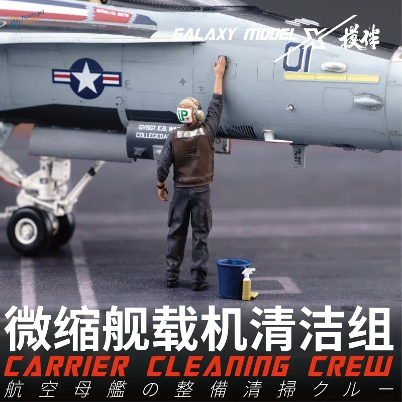 1/48 3D-printed gray-scale U.S. flight deck crew model for carrier cleaning