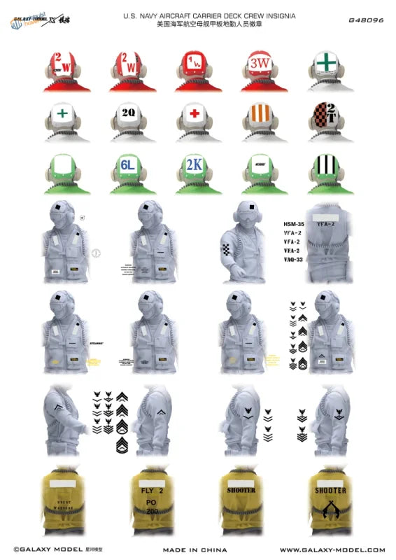 1/48 U.S. Navy carrier deck figures decals white gray model insignia