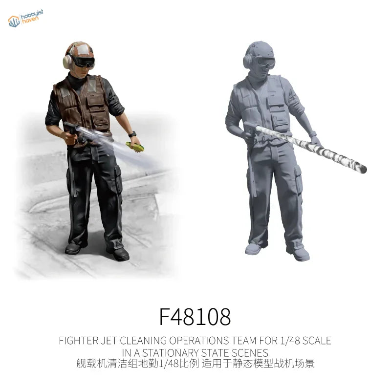 1/48 scale flight deck cleaning crew figure in tactical gear