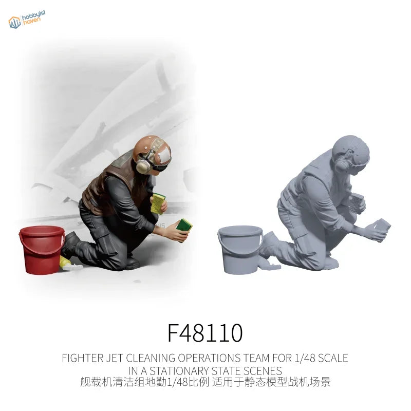 1/48 flight deck cleaning crew resin figure set painted and unpainted