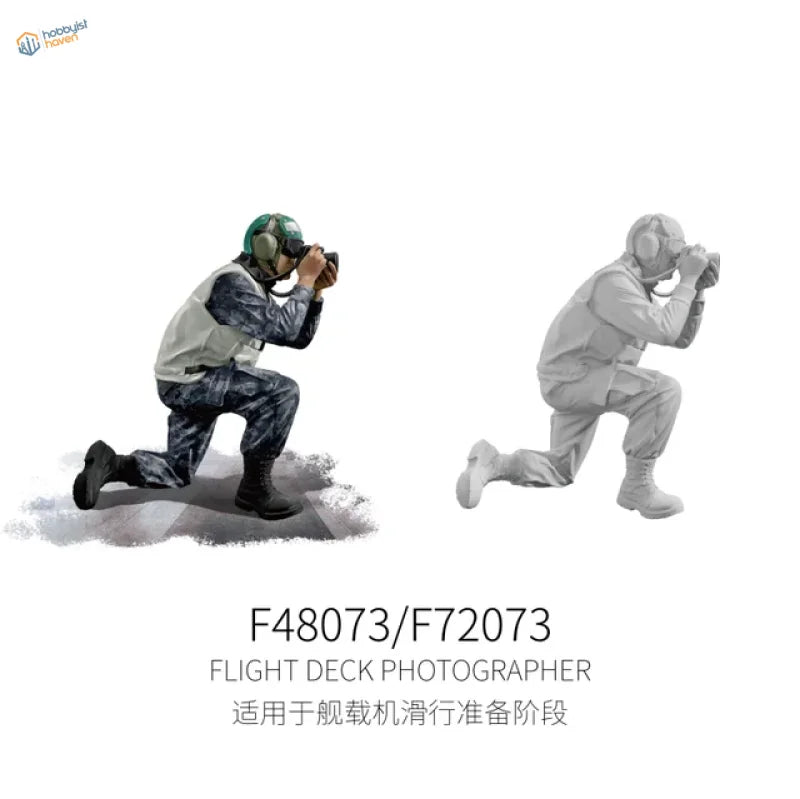 1/48 flight deck crew: camouflage photographer in tactical gear and helmet