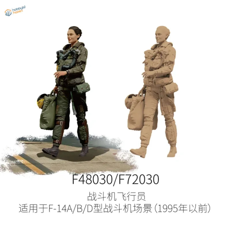 1/48 tan green pilot figure for F-14 F-35 scale modeling