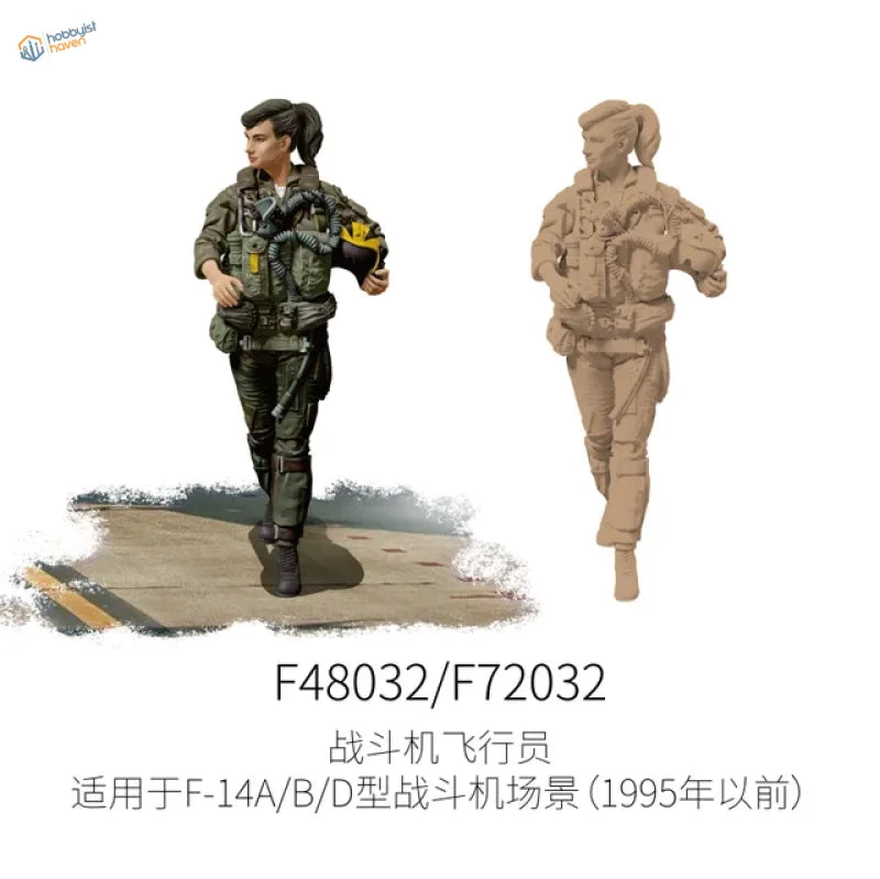 1/48 green tan F-35 pilot figure in flight suit for scale modeling