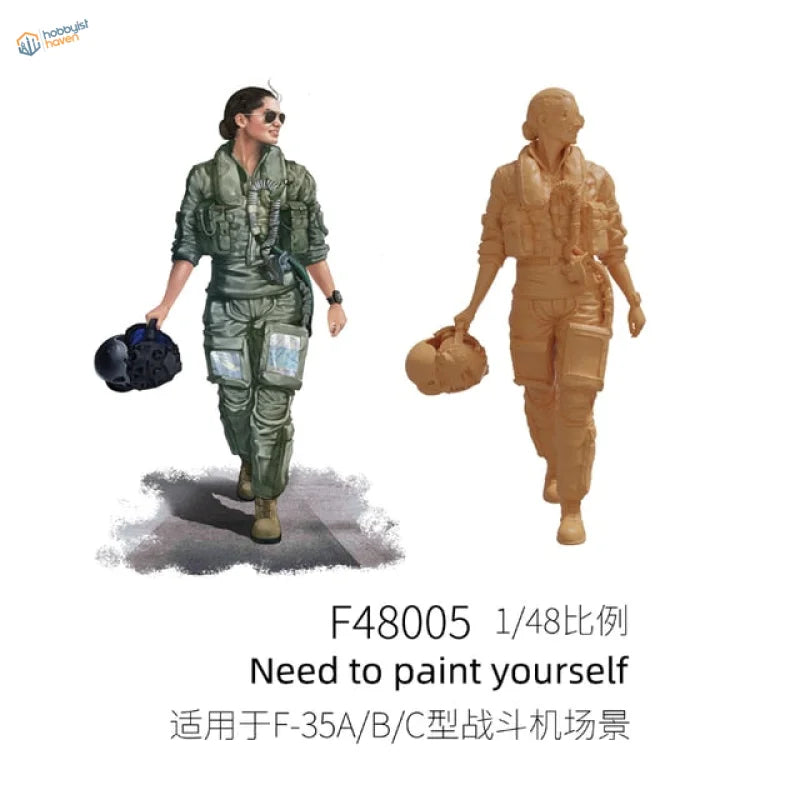 1/48 resin modern fighter pilots in green tan flight gear