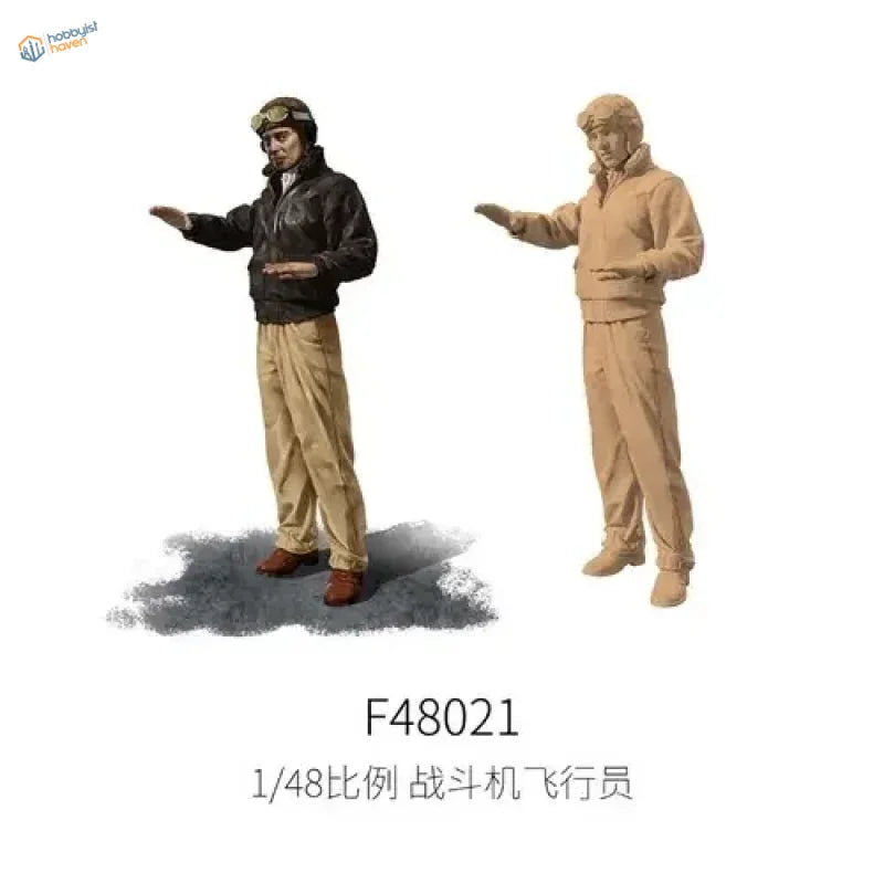 1/48 WWII fighter pilots resin figure set in flight gear