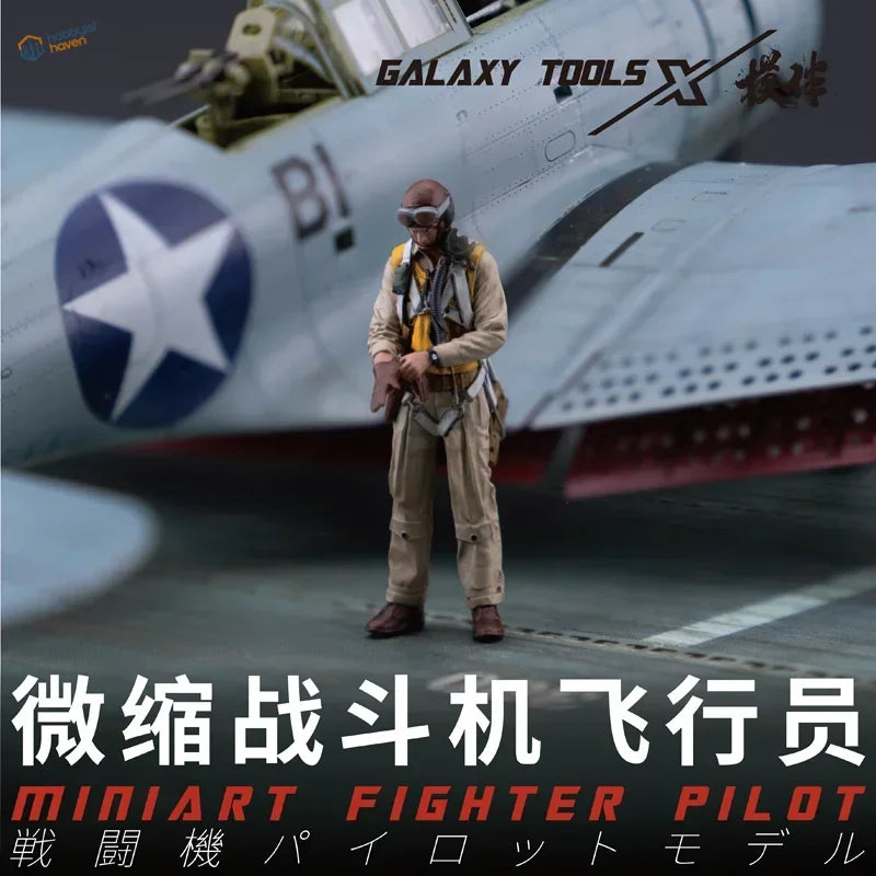 1/48 WWII fighter pilots: tan beige flight suit on miniature pilot by model jet