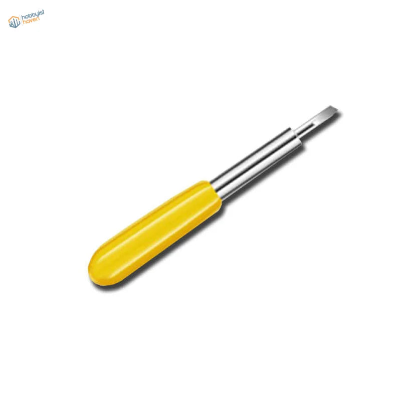 Yellow handled screwdriver for perfectly round cuts in 1-50mm circular cutter