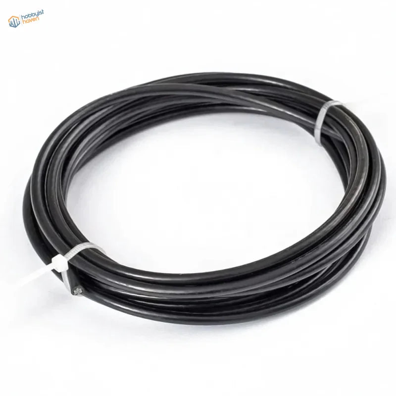 Black coiled braided steel wire with smooth durable sheath, 1-6mm