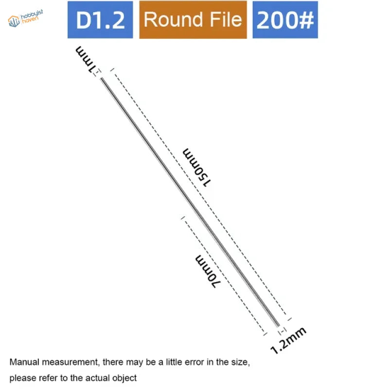 1.2mm cylindrical diamond file, 70mm length, 200 grit, d1.2 label