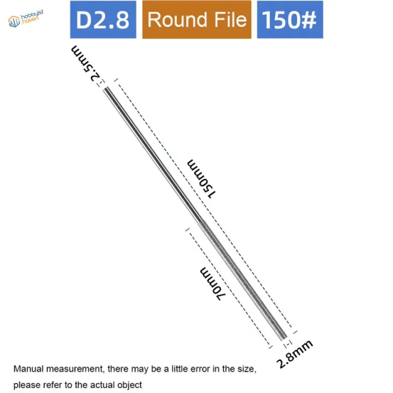 150# 2.8mm cylindrical diamond file with 70mm, 150mm, 2.5mm markings