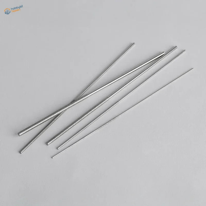 Silver 1-6mm cylindrical diamond files with slender metal wire rods