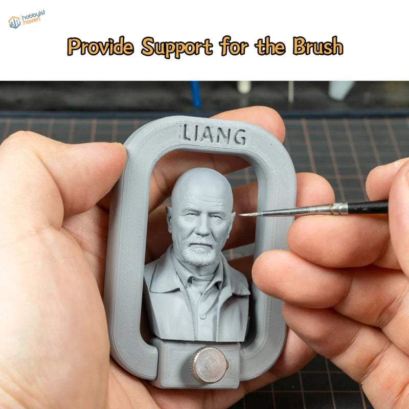 Gray Liang figure holder with resin bust for 1/72-1/24 scale modeling
