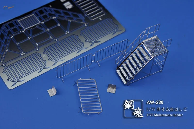 1/72 silver scale model maintenance platform with ladder and railings