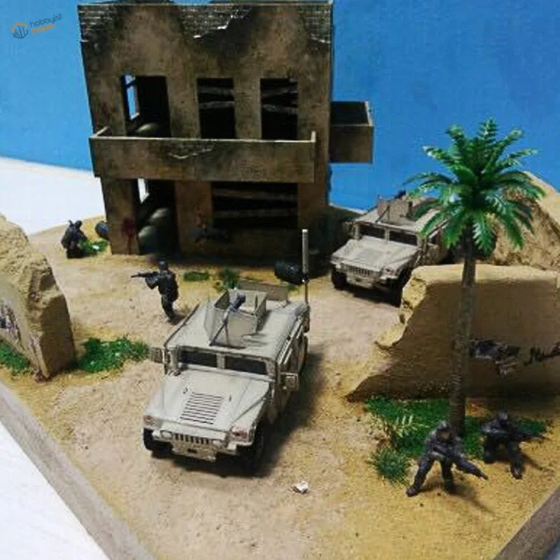 1/72 tan military humvee model kit with armor for plastic modern building