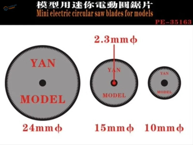 24mm circular saw blades for scale modeling tools, Yan model, 10/15/24mm