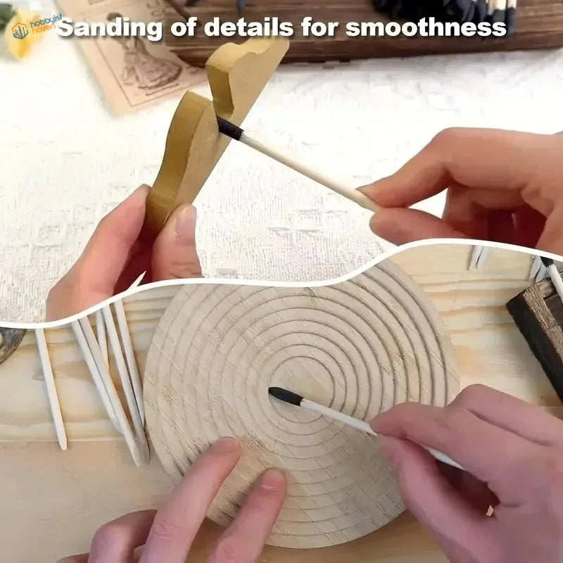Sanding light wooden figurine smooth with 10/20/100pcs sanding matchsticks precision hobby tools