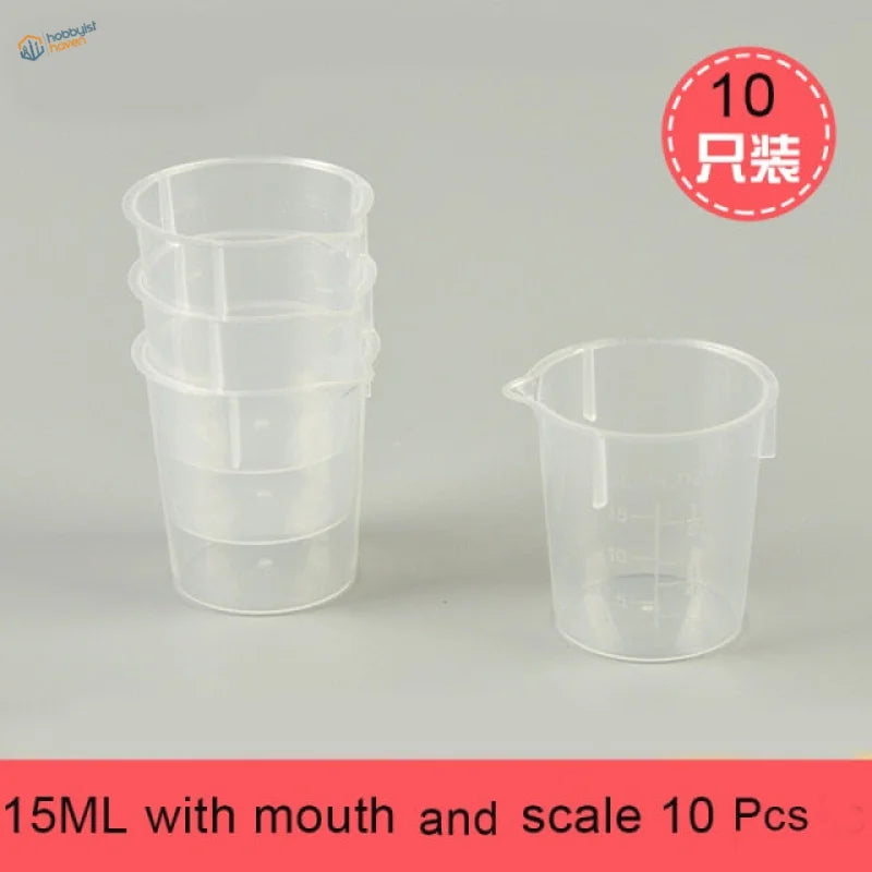 15ml transparent mixing cup with spout and graduated markings