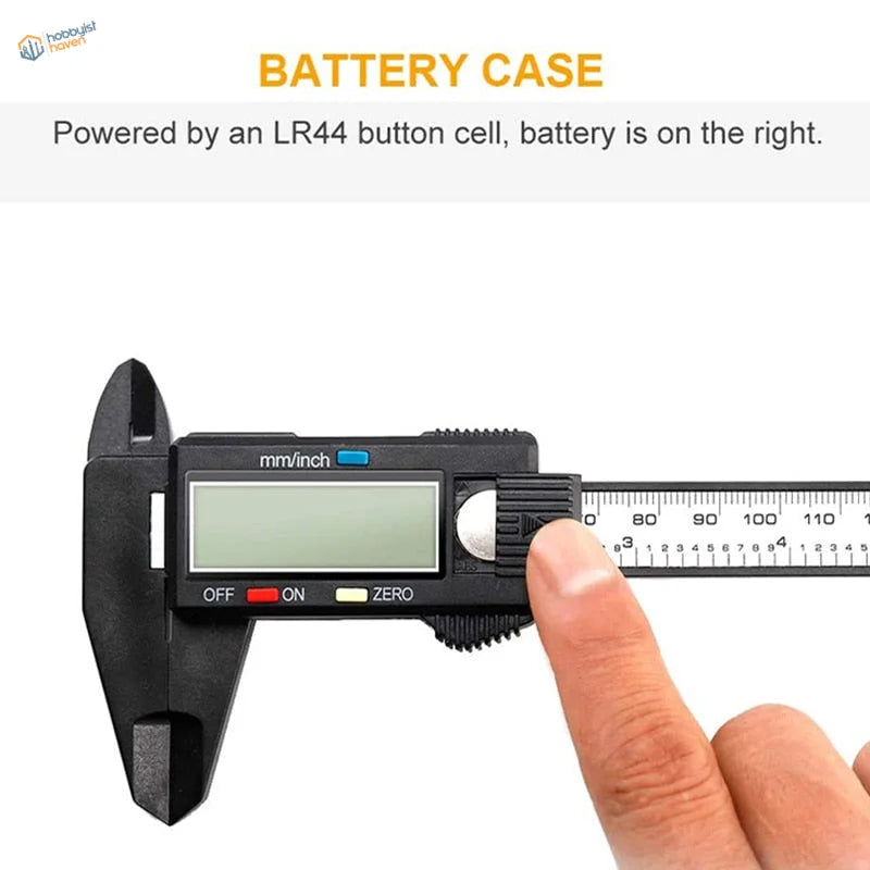 150mm digital caliper black with LCD screen and markings precision hobby tool
