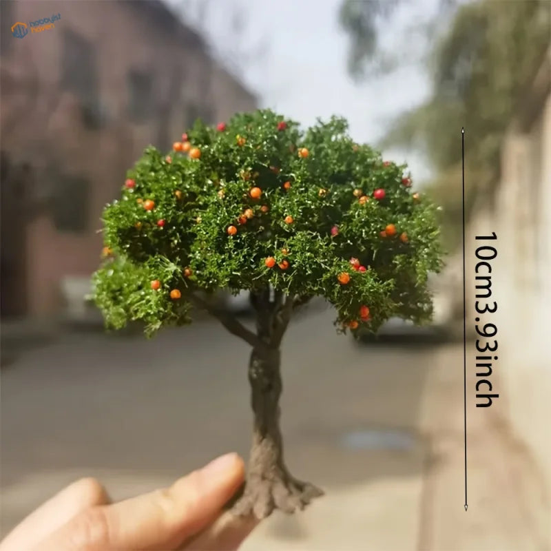 100/160mm apple tree diorama model with green foliage and berries