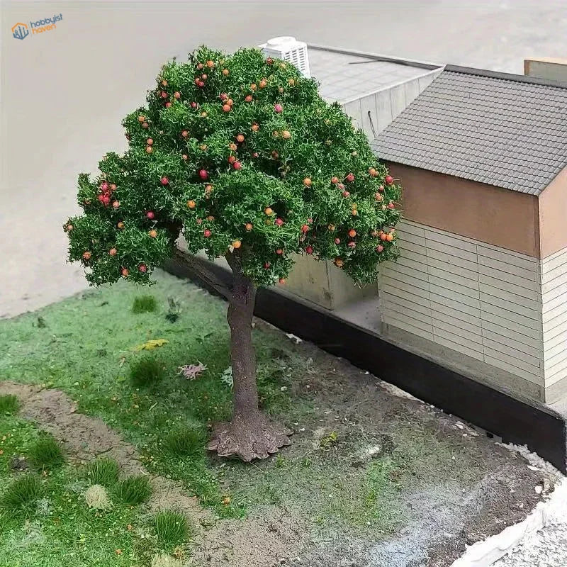 Detailed 100/160mm apple tree with red fruit for scale modeling dioramas