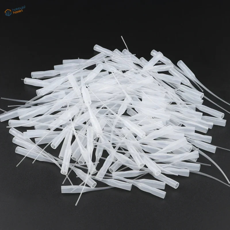 100/200pcs rat tail glue applicators with clear tapered tubing connectors
