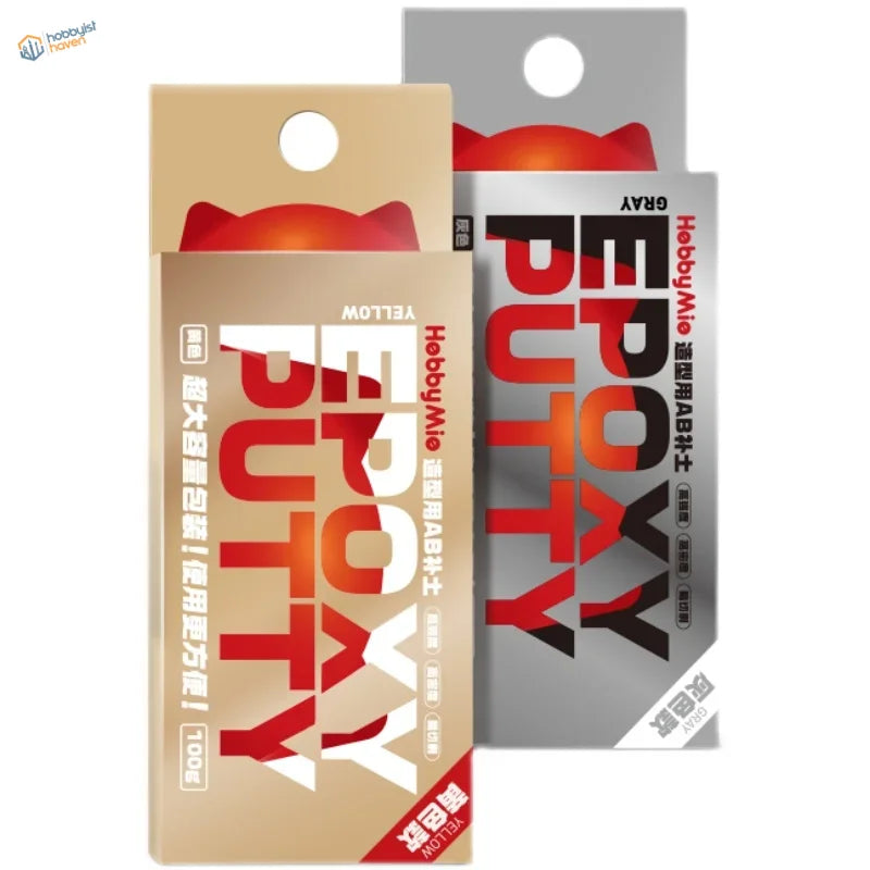 Hobbymie 100g two-component epoxy putty in yellow red gradient packaging