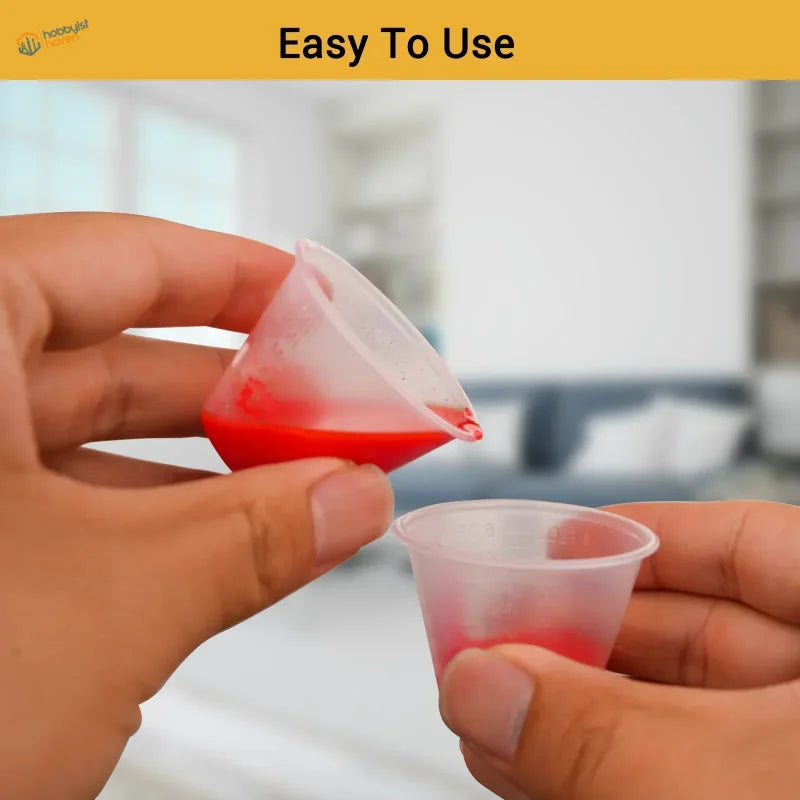 30ml translucent mixing cup with red liquid, scale modeling tool
