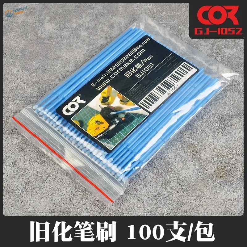 100pcs Cormake mini weathering brushes GJ-105Z light blue pack