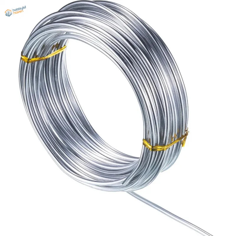 Coiled 10m 1/1.5/2mm aluminum wire for scale modeling, bundled with yellow ties