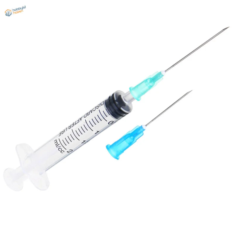 2ml syringe set with 21G 23G gauge needles, clear syringe and blue needle