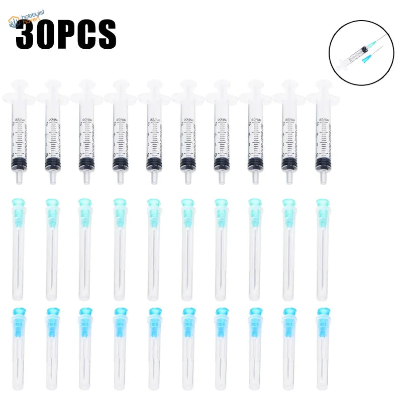 2ml syringe set with 21G and 23G gauge needles, 30 syringes with blue caps