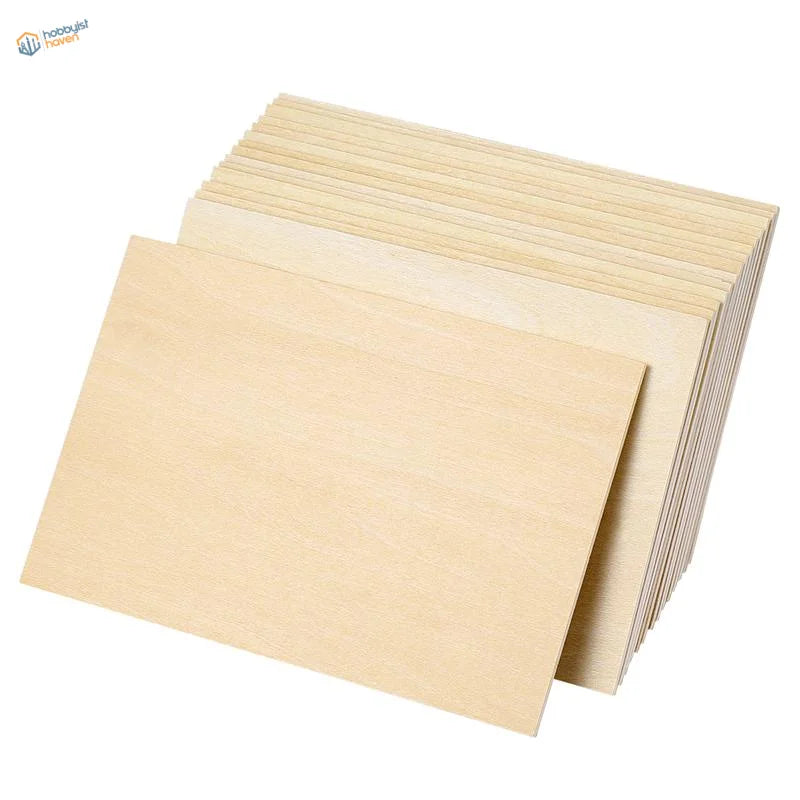Stack of light beige 2mm balsa wood picture frames