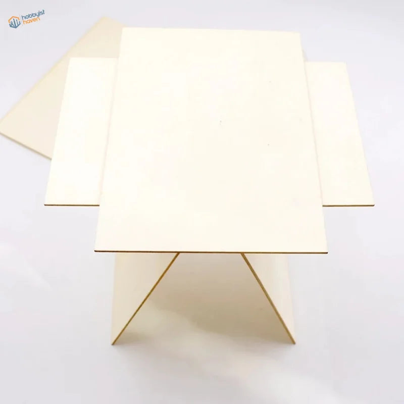 Cream-colored minimalist stand for 10pcs 2mm balsa wood boards