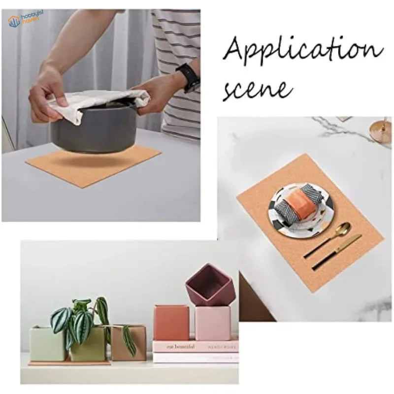 Matte terracotta 2mm cork sheets rectangular placemat