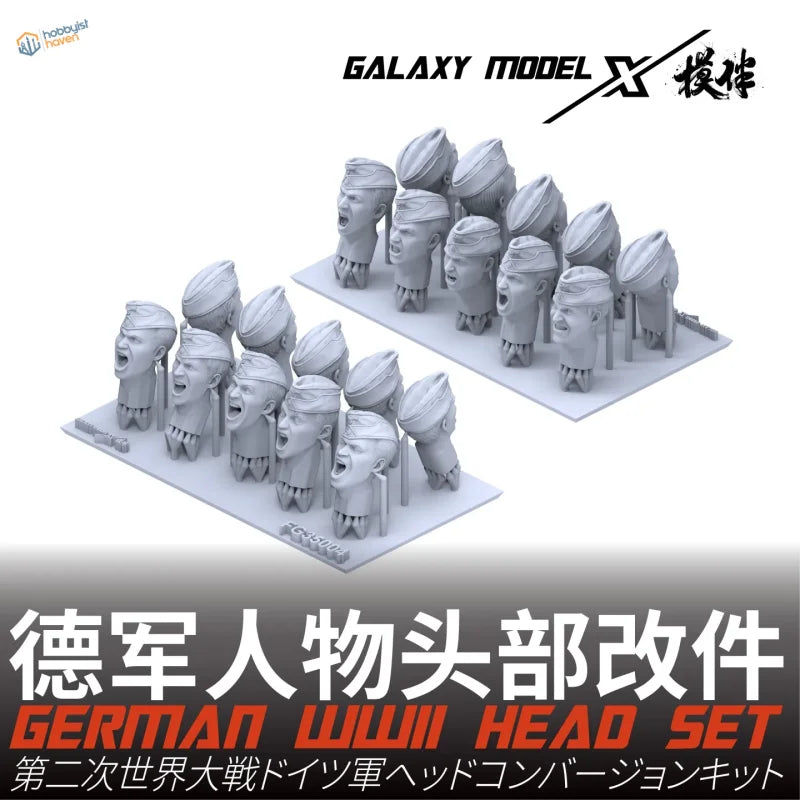 Gray resin 1/35 WWII German shouting soldier heads for scale modeling tools