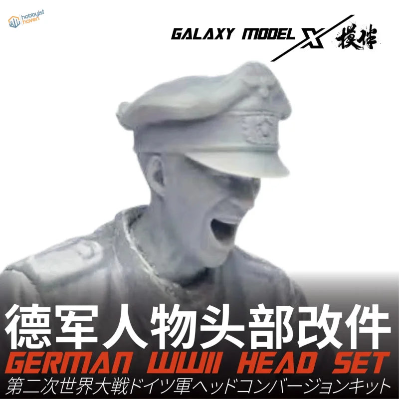 1/35 gray resin German WWII officer head shouting, scale modeling tools