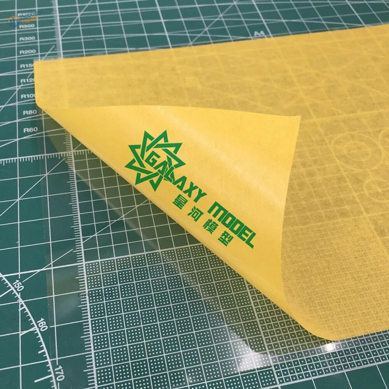 10pcs A5 masking sheets with yellow galaxy camouflage pattern logo on grid mat