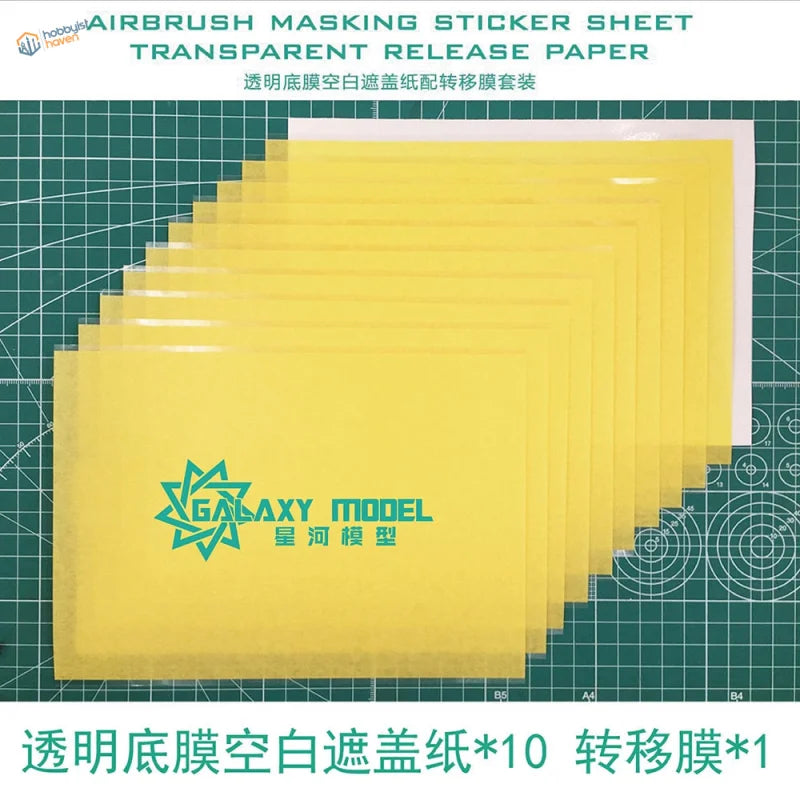 10pcs A5 masking sheets with yellow transparent airbrush camouflage patterns